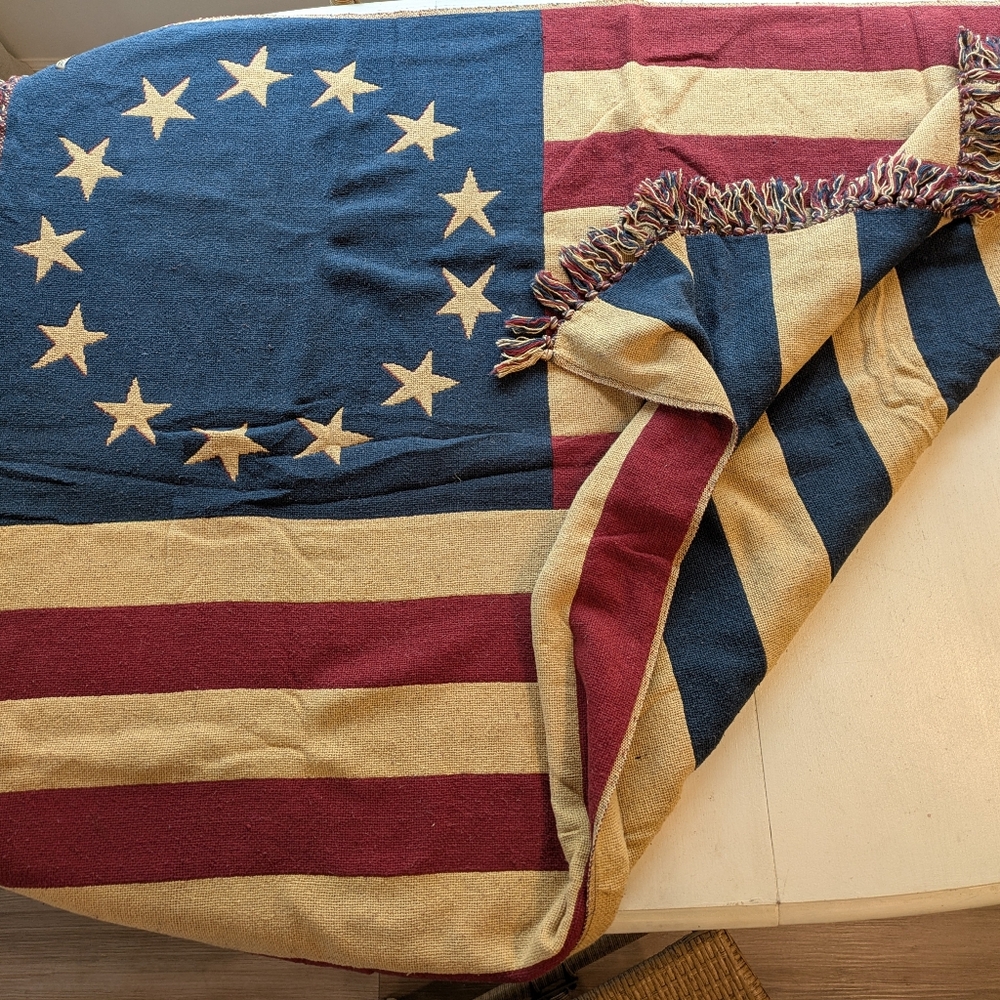 Old Glory Patriotic Flag Throw Blanket